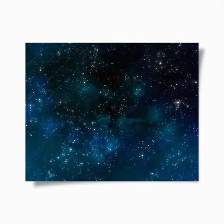 Poster cielo stellato con nebulose blu • Wallissimo®