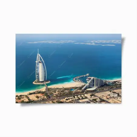 Poster panorama aereo di Dubai: costa e architettura iconica • Wallissimo®