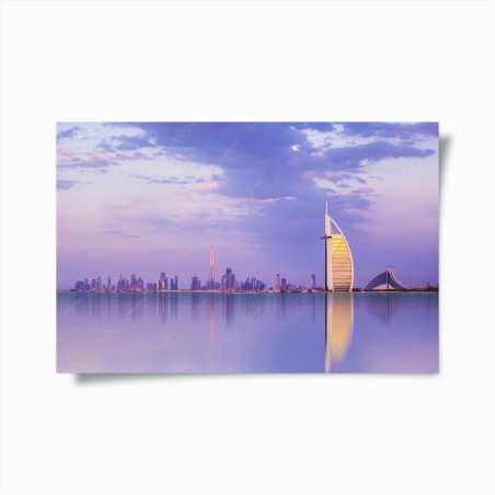 Poster orizzonte di Dubai al tramonto • Wallissimo®
