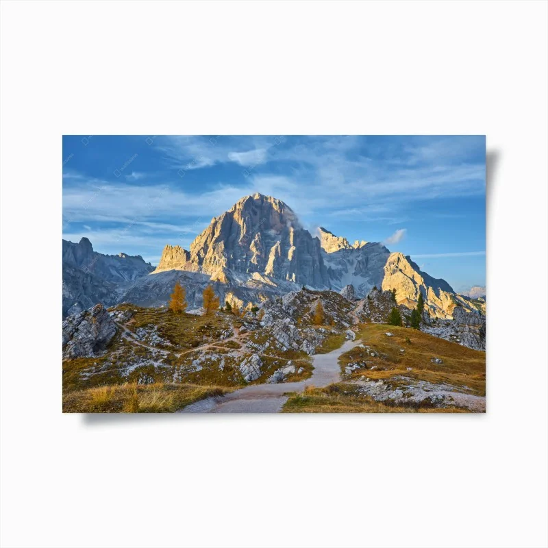 Poster maestose pareti delle Dolomiti al tramonto