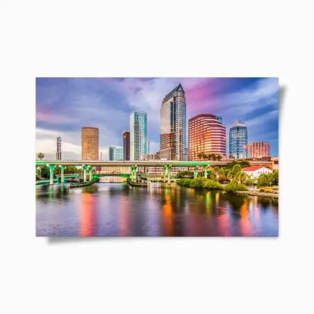 Poster tramonto sullo skyline di Tampa • Wallissimo®