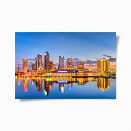 Poster skyline di Tampa al tramonto • Wallissimo®