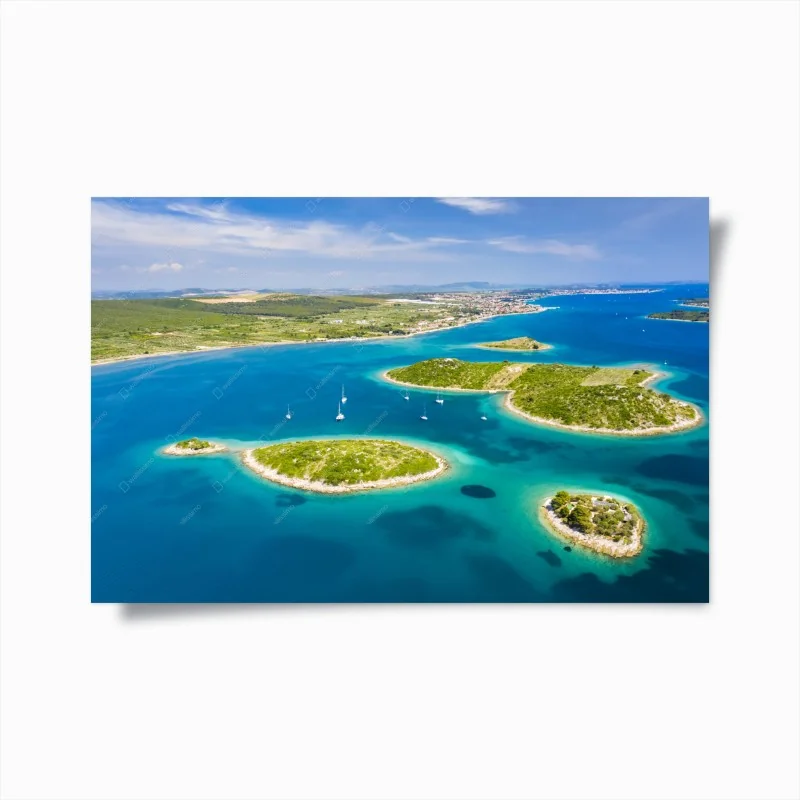 Poster veduta aerea dell'arcipelago turchese