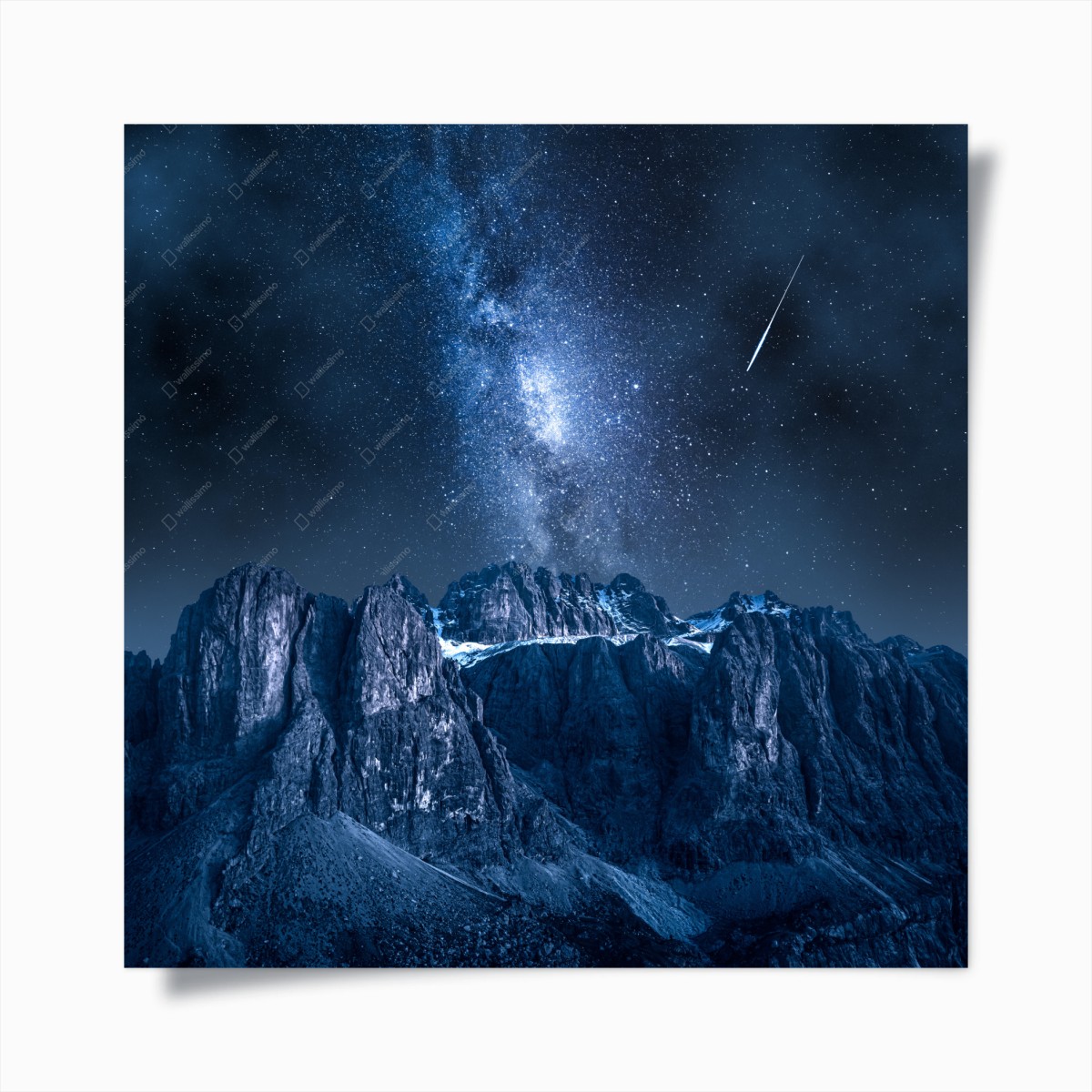 Poster notte stellata con la Via Lattea su Passo Gardena, Dolomiti • Wallissimo®