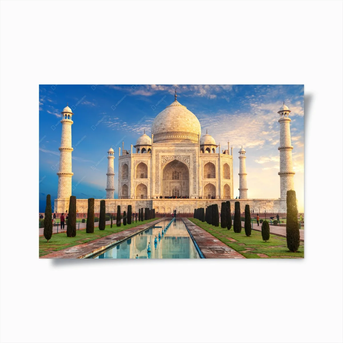 Poster Taj Mahal all'alba: capolavoro di marmo • Wallissimo® Poster Taj Mahal all'alba: capolavoro di marmo • Wallissimo®