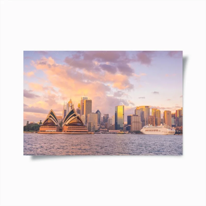 Poster tramonto a Sydney: Opera House e skyline