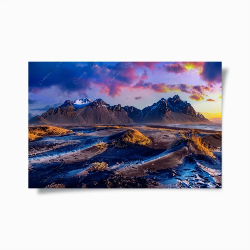 Poster magica alba su Vestrahorn: panorama islandese