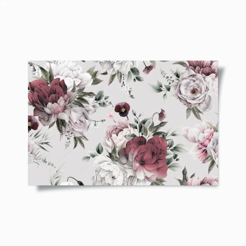 Poster elegante motivo di peonie acquerellate