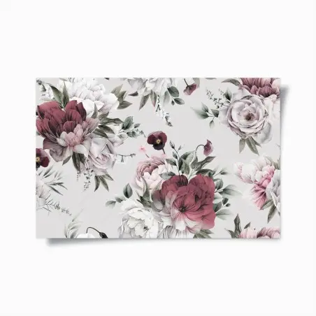 Poster elegante motivo di peonie acquerellate • Wallissimo®