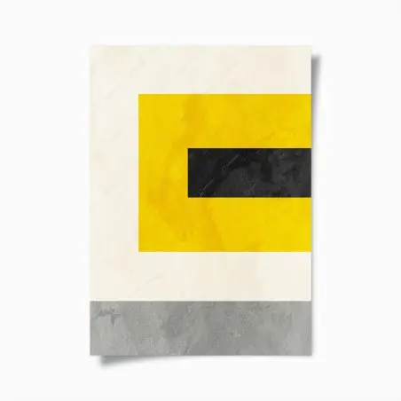 Poster composizione geometrica gialla e nera • Wallissimo®