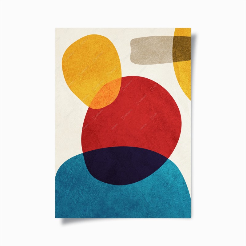 Poster composizione di forme organiche colorate