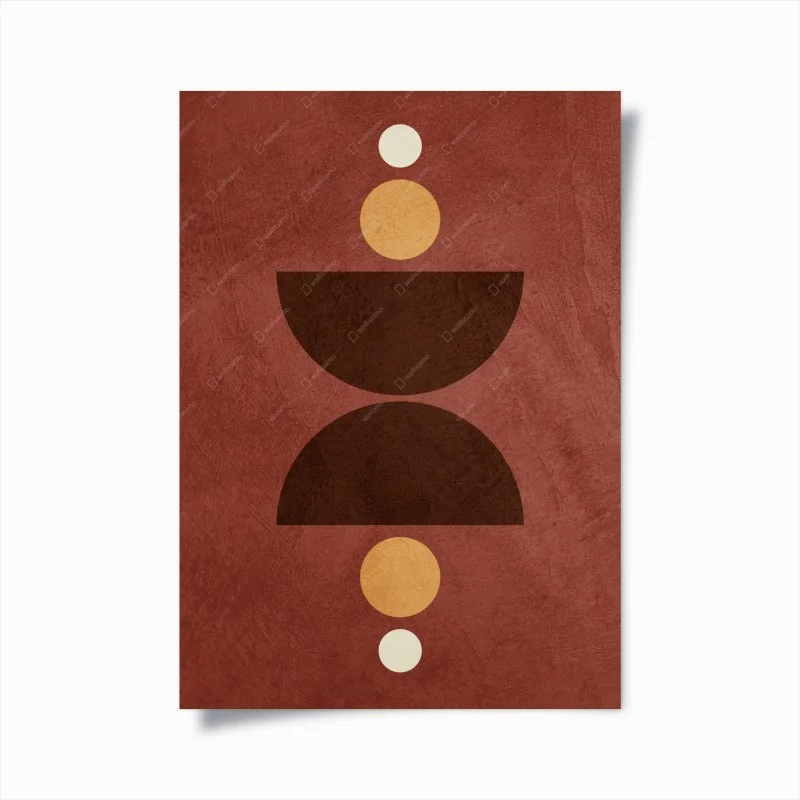 Poster equilibrio geometrico in tonalità terracotta