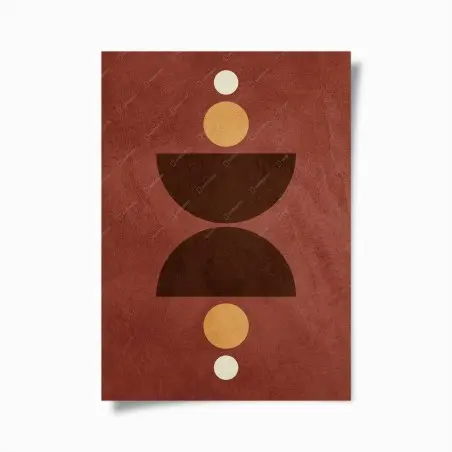 Poster equilibrio geometrico in tonalità terracotta • Wallissimo®
