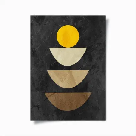 Poster equilibrio geometrico in ocra e terre • Wallissimo®