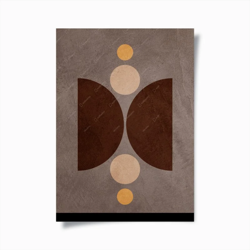 Poster composizione geometrica marrone e ocra
