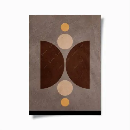 Poster composizione geometrica marrone e ocra • Wallissimo®