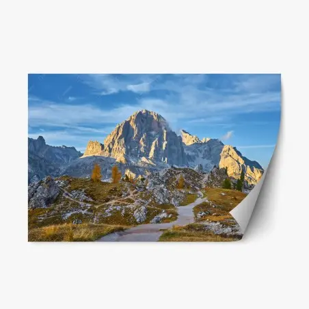 Adesivo riposizionabile maestose pareti delle Dolomiti al tramonto • Wallissimo®
