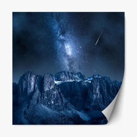 Adesivo riposizionabile notte stellata con la Via Lattea su Passo Gardena, Dolomiti • Wallissimo®