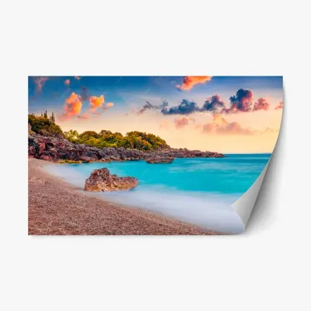 Adesivo riposizionabile alba spettacolare a Himare sulla costa dell'Adriatico • Wallissimo®