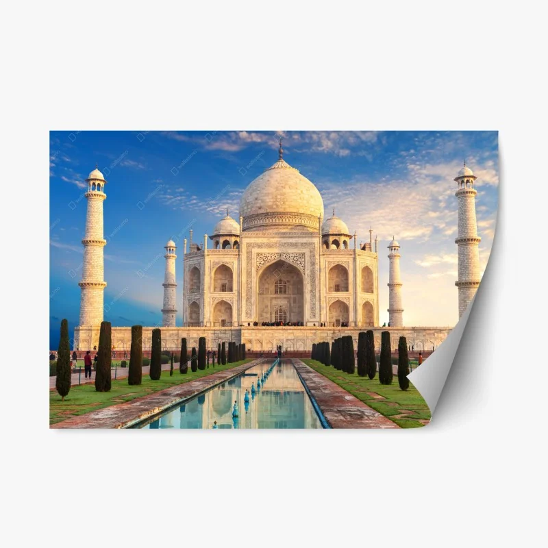 Adesivo riposizionabile Taj Mahal all'alba: capolavoro di marmo