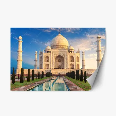 Adesivo riposizionabile Taj Mahal all'alba: capolavoro di marmo • Wallissimo®
