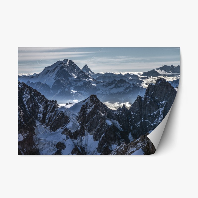 Adesivo riposizionabile panorama di vette innevate