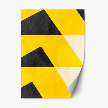 Adesivo riposizionabile geometrie audaci in giallo e nero • Wallissimo®