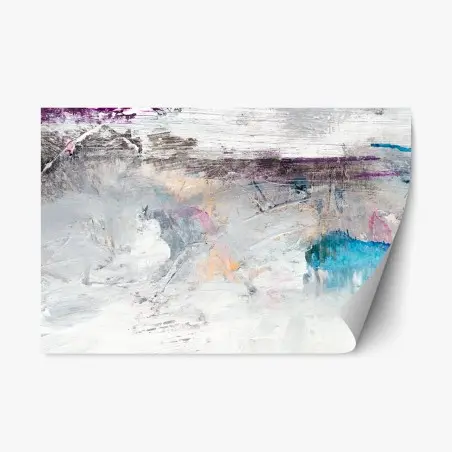 Adesivo riposizionabile composizione astratta in texture pastello • Wallissimo®