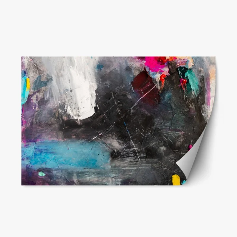 Adesivo riposizionabile esplosione astratta di colore e texture