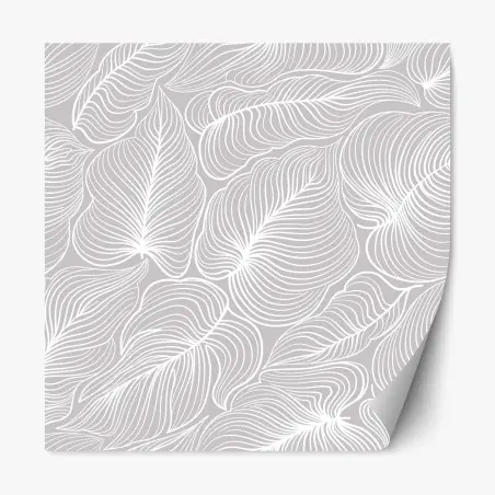 Adesivo riposizionabile elegante motivo floreale retrolineare • Wallissimo®