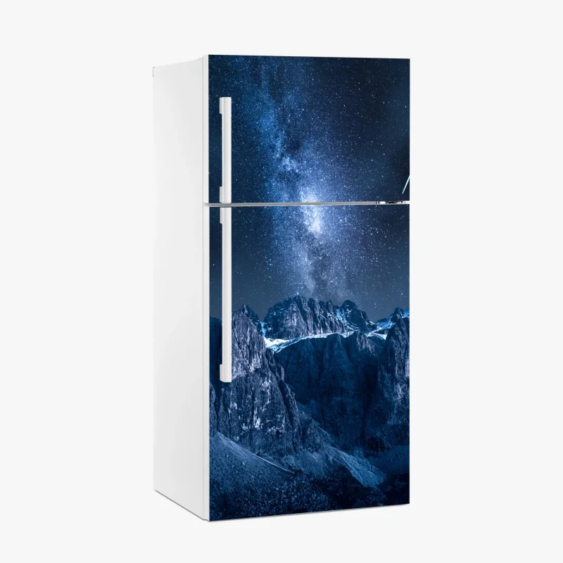 Adesivo per frigorifero notte stellata con la Via Lattea su Passo Gardena, Dolomiti