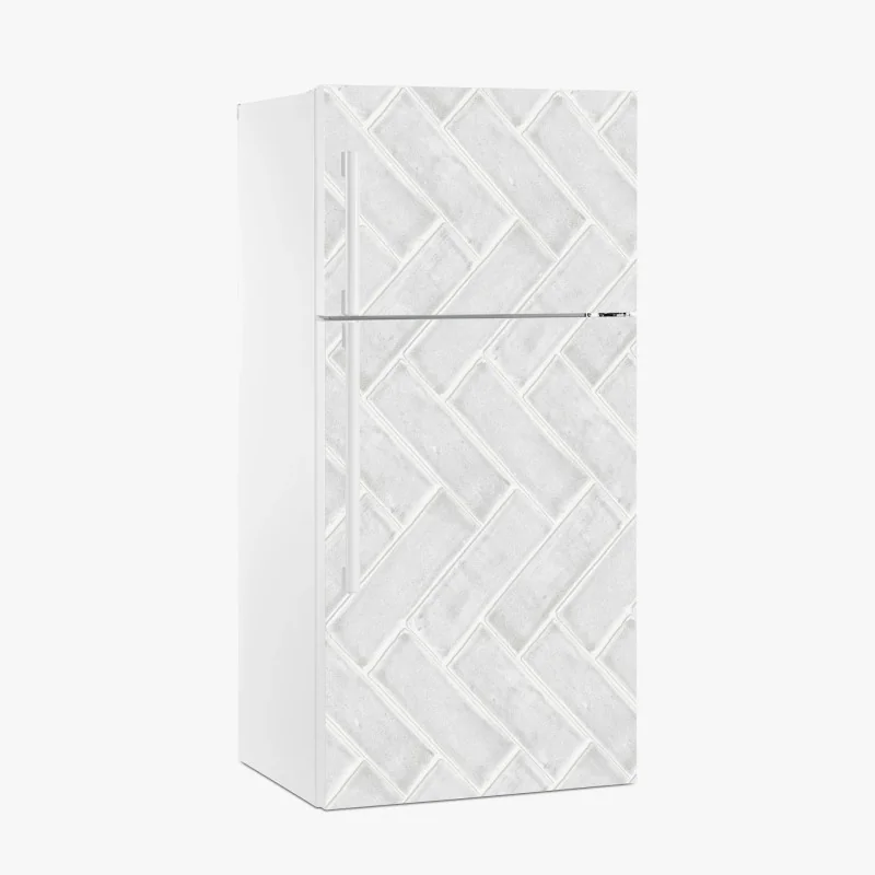 Adesivo per frigorifero motivo a spina di pesce bianco