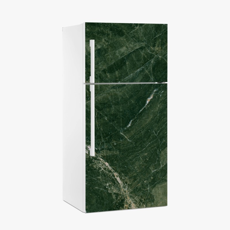 Adesivo per frigorifero marmo verde venato elegante