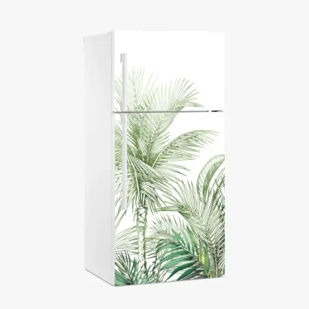 Adesivo per frigorifero giungla tropicale in acquerello • Wallissimo®
