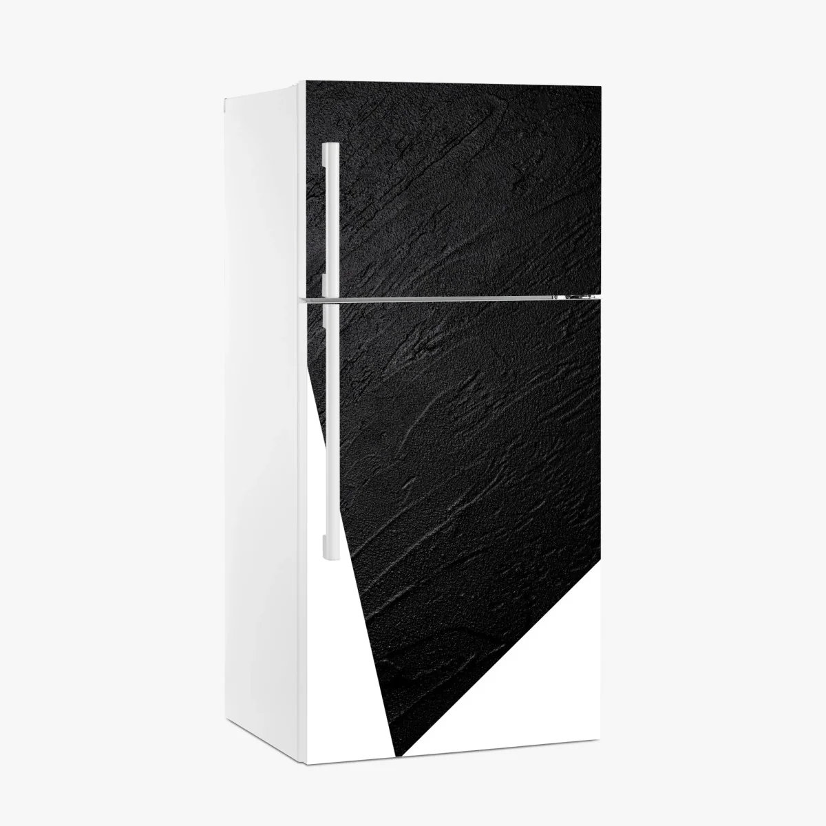 Adesivo per frigorifero texture nera materica diagonale • Wallissimo® Adesivo per frigorifero texture nera materica diagonale • Wallissimo®