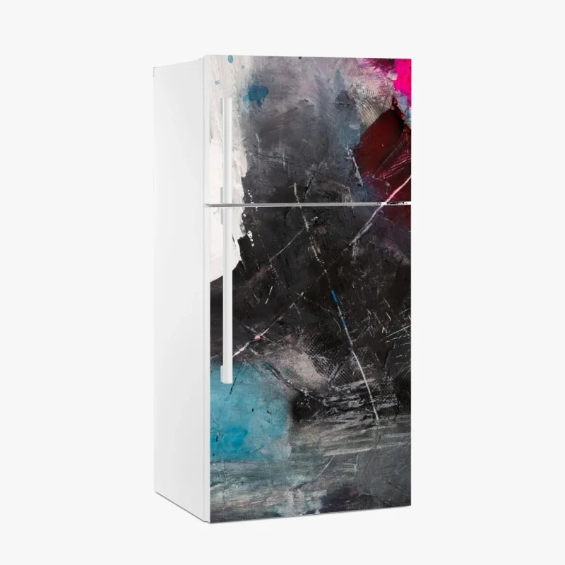 Adesivo per frigorifero esplosione astratta di colore e texture