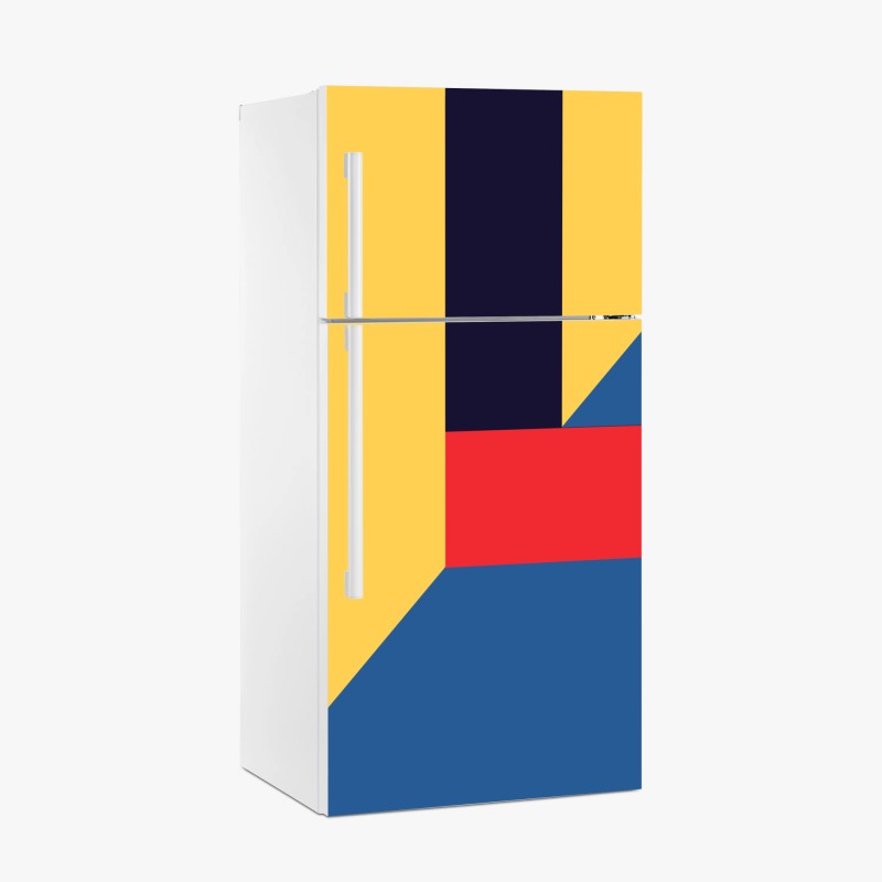 Adesivo per frigorifero astrazione geometrica in stile Mondrian