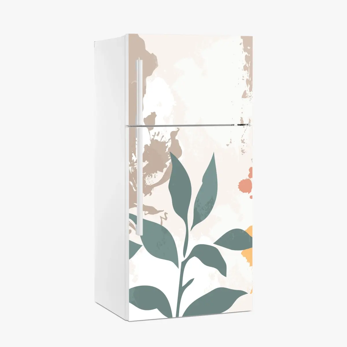 Adesivo per frigorifero composizione botanica astratta in toni salvia • Wallissimo®