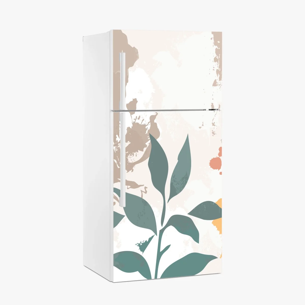 Adesivo per frigorifero grafica botanica astratta dai toni pastello • Wallissimo® Adesivo per frigorifero grafica botanica astratta dai toni pastello • Wallissimo®