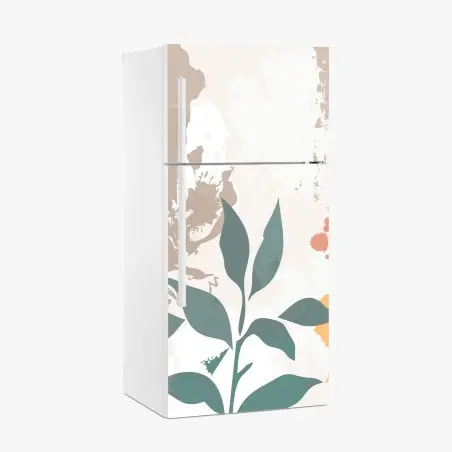 Adesivo per frigorifero grafica botanica astratta dai toni pastello • Wallissimo®