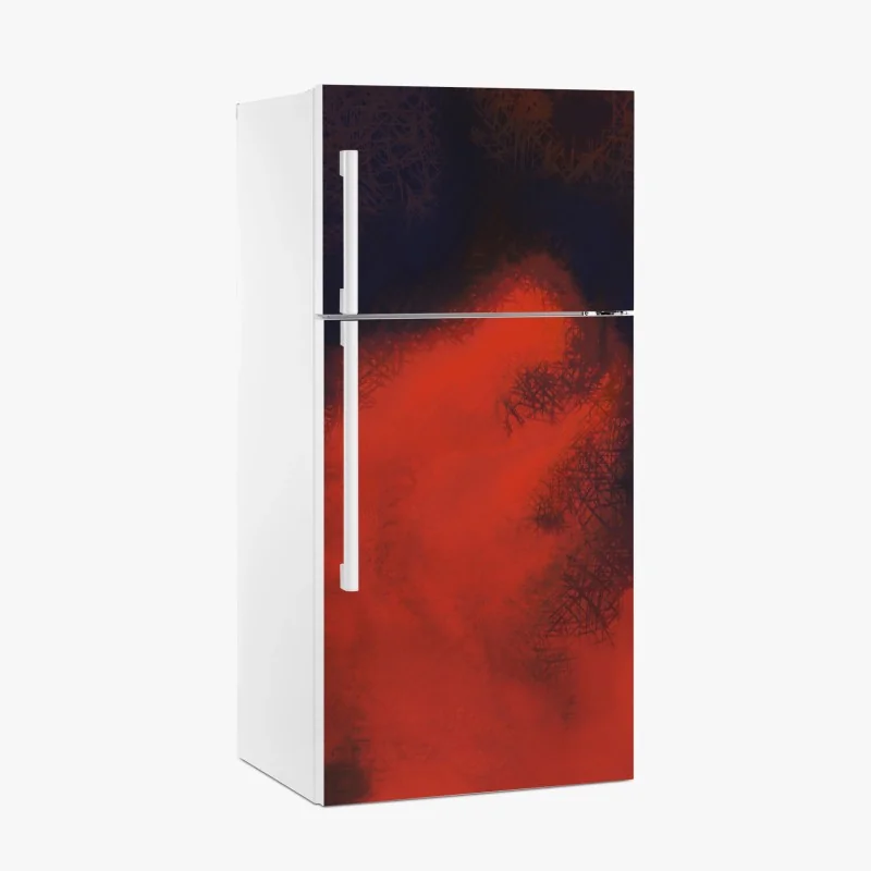 Adesivo per frigorifero nubi cremisi astratte