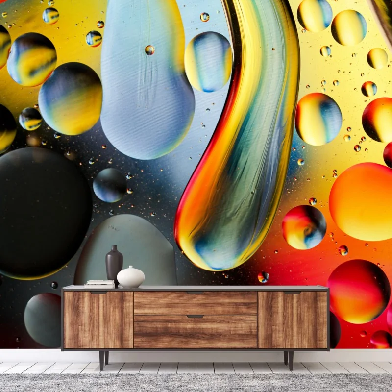 Carta da parati bolle colorate su sfondo astratto