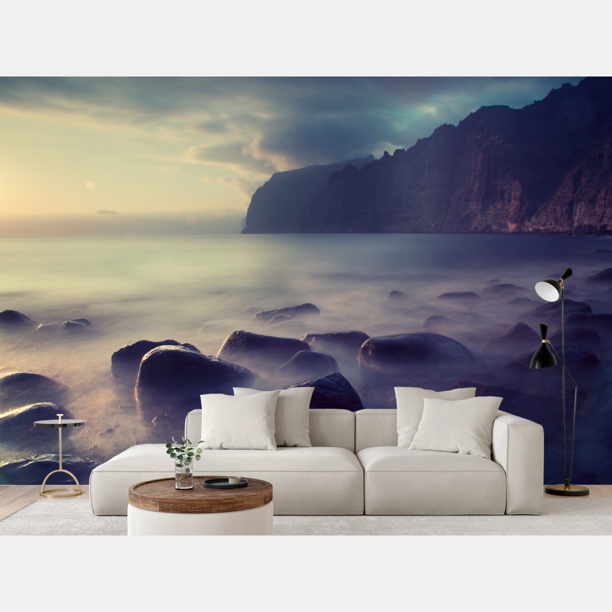 Carta da parati calma senza tempo sulla costa rocciosa • Wallissimo®