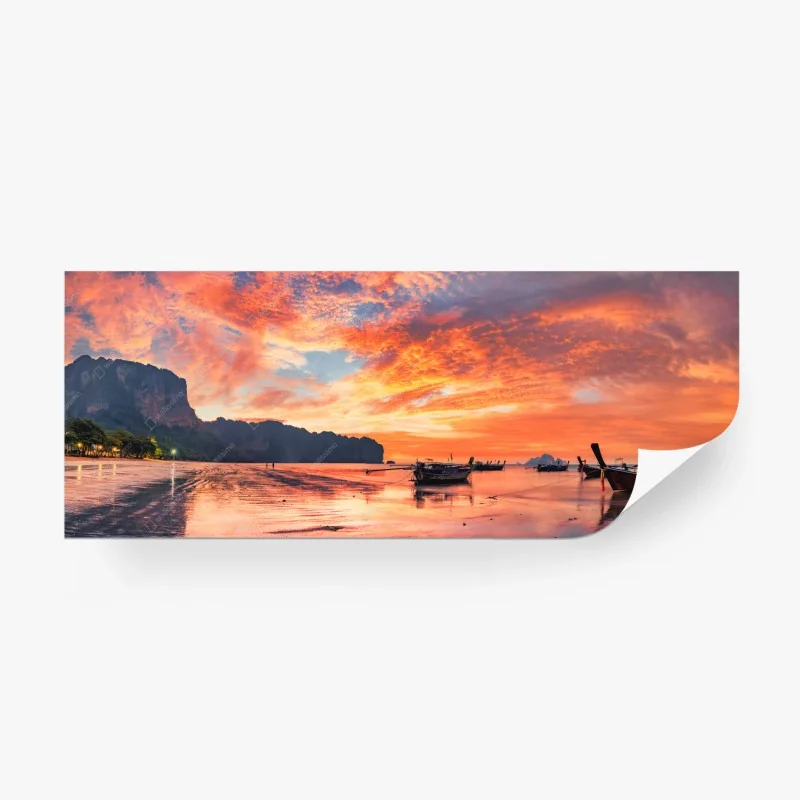 Carta da parati tramonto infuocato ad Ao Nang, Krabi