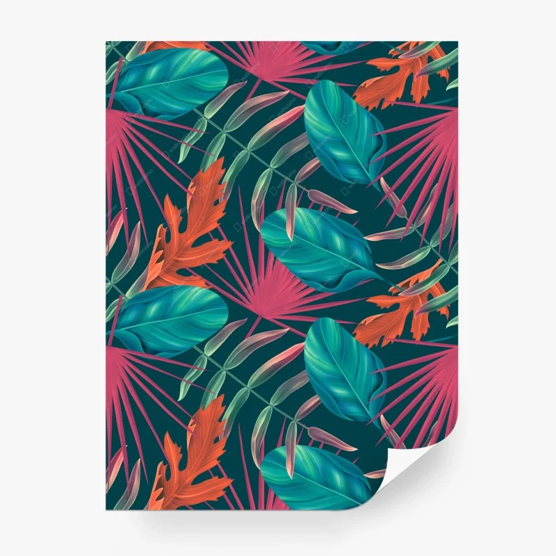 Carta da parati vibrante motivo tropicale