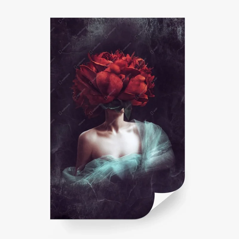 Carta da parati ritratto floreale surreale