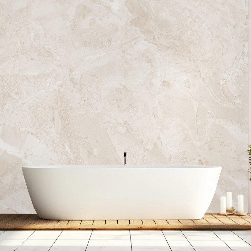 Carta da parati marmo beige con venature naturali