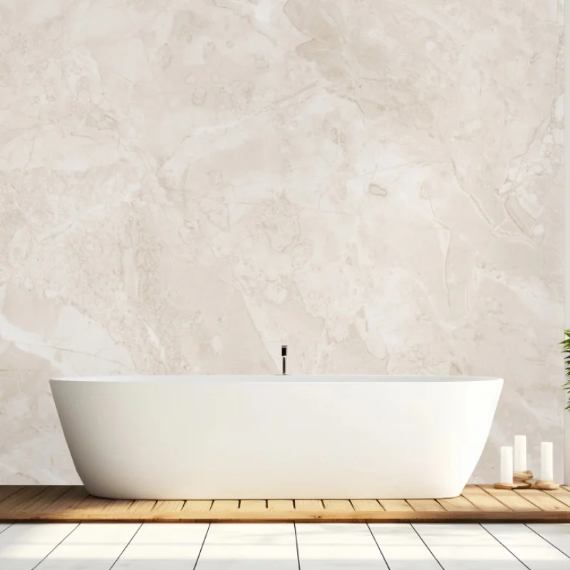 Carta da parati marmo beige con venature naturali