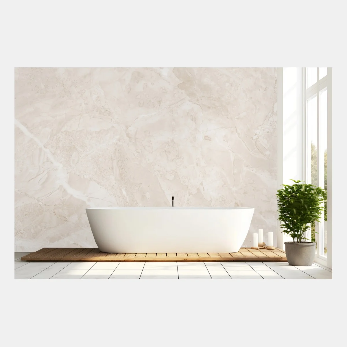 Carta da parati marmo beige con venature naturali • Wallissimo® Carta da parati marmo beige con venature naturali • Wallissimo®