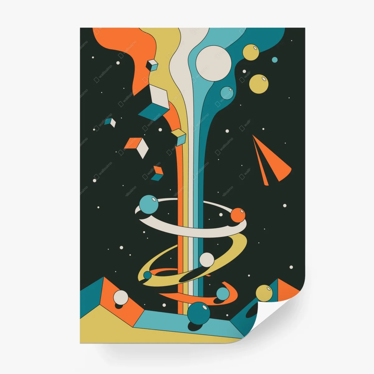 Carta da parati viaggio cosmico geometrico • Wallissimo® Carta da parati viaggio cosmico geometrico • Wallissimo®